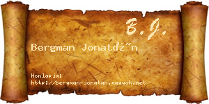 Bergman Jonatán névjegykártya